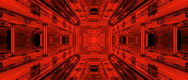 Tunel Neon Roșu Vortex Fractal VJ Loop 21:9 Ultrawide 60fps Screensaver