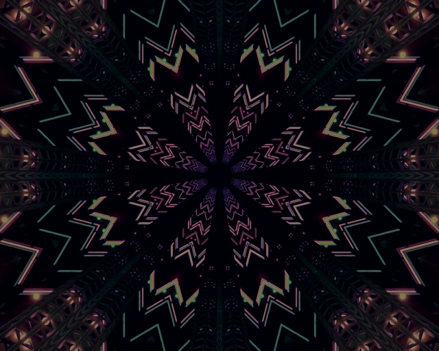 VJLoops tunel neon explozie caleidoscop zigzag 5:4 industrial 60fps screensaver