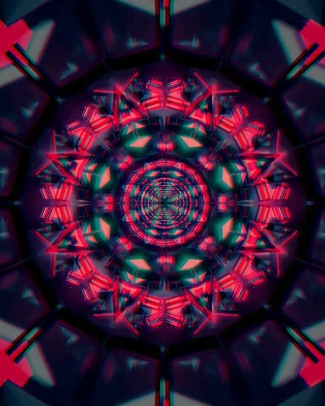 Tunel Neon Caleidoscop Stea VJLoops 4:5 Instagram 60fps Screensaver