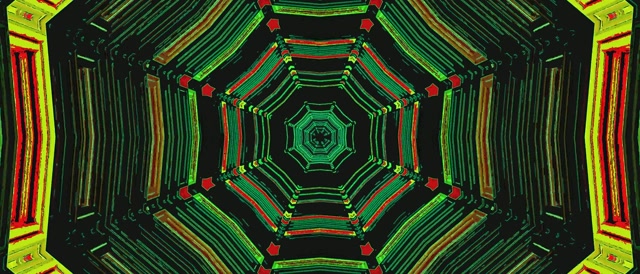 Tunel Neon Verde Octagon 21:9 Ultrawide 60fps Screensaver VJ Loop