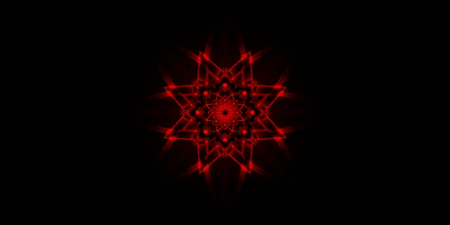 Tunel Neon Stea Fractală Roșu 2:1 Univisium 60fps Ecran de Protecție VJLoops