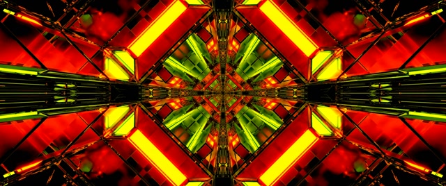 Tunel Neon Caleidoscop Explozie Diamant Vj Loop 2.39:1 Cinemascope 60fps Screensaver