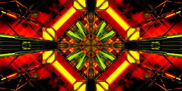 Tunel Neon Caleidoscop Explozie Stea 2:1 Univisium 60fps Screensaver Vj Loop