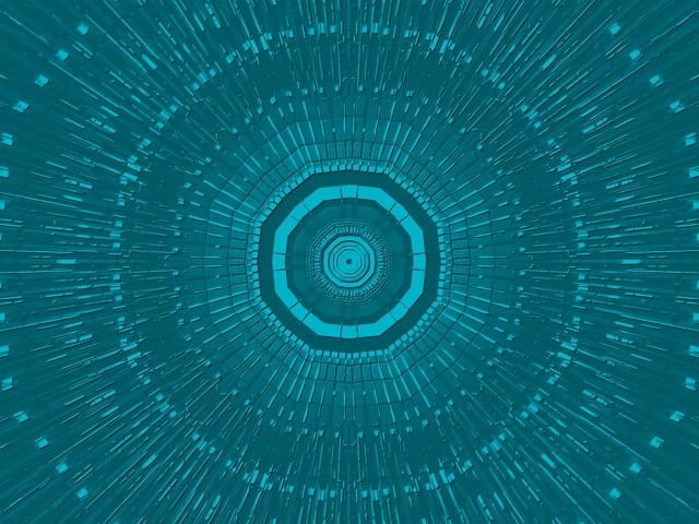 Tunel Neon Turcoaz Octagon VjLoops 4:3 Classic 60fps Economizor Ecran