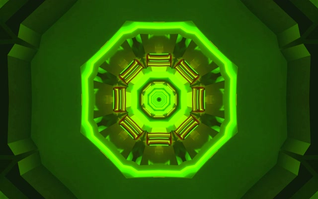 Tunel Neon Vortex Octagon Verde VJLoops 60fps 16:10 macbook Screensaver