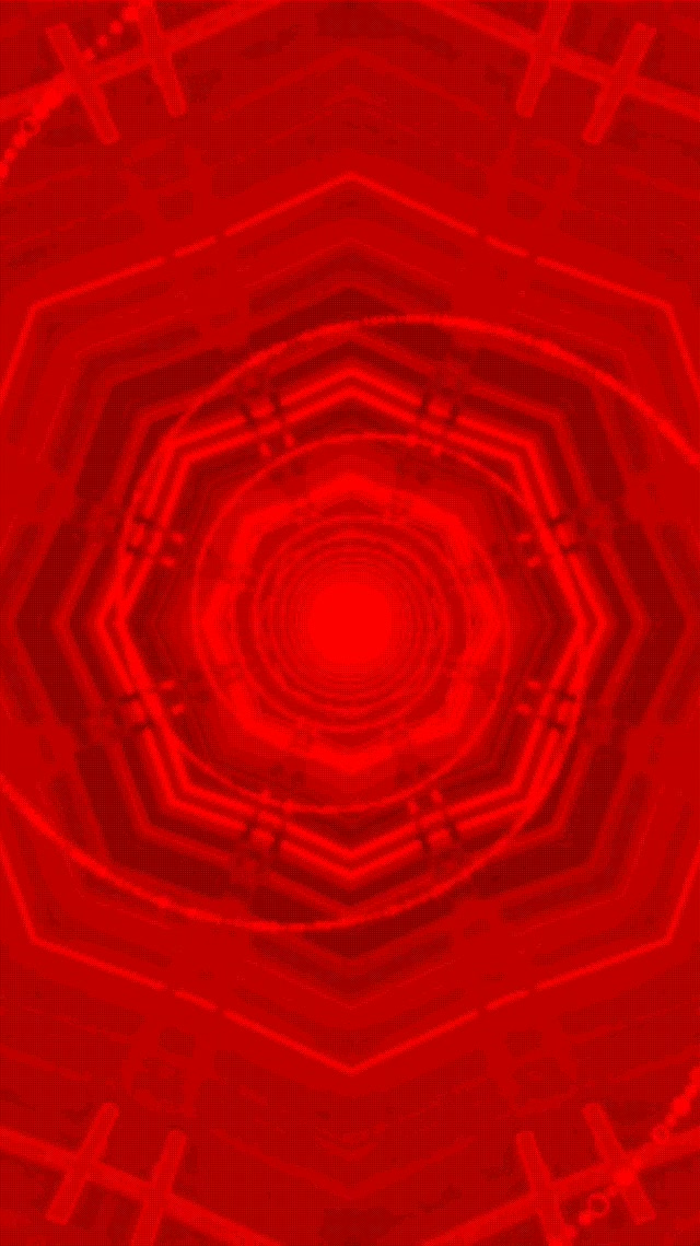 Tunel Neon Roșu Vortex Octagon Spiralat Vj Loop 9:16 Reels 60fps Screensaver