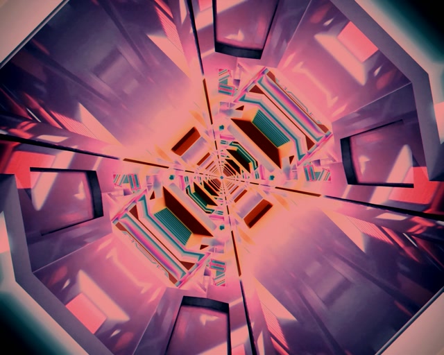 Tunel Neon Vortex Octagon VJ Loop 60fps 5:4 Industrial Screensaver