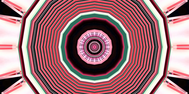 Tunel Neon Vortex Octagon Roz Verde VJLoops 2:1 Univisium 60fps Ecran de Protecție