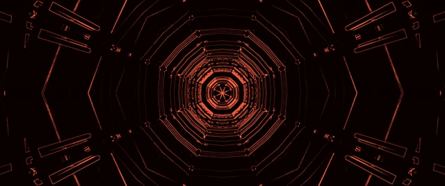 Octagon Roșu Tunel Neon Vortex | VJLoops | 2.39:1 cinemascope | 60fps | screensaver