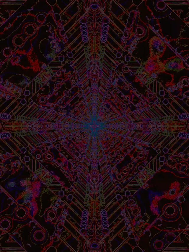 Tunel Neon Roșu Cyber Mandala Vj Loop 3:4 iPad Portrait 60fps Screensaver