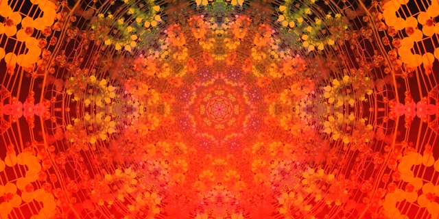 Tunel Neon Kaleidoscop Fractal Roșu Înflăcărat VJLoops 2:1 Univisium 60fps Screensaver