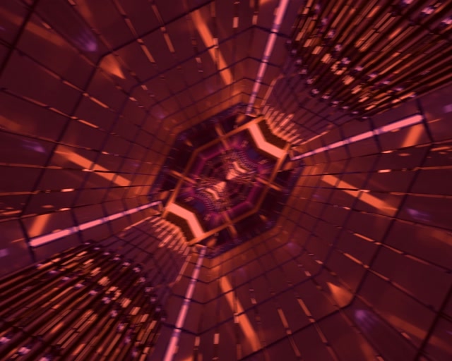 VJ loop Tunel Neon Grilă Hexagon Roșie 5:4 industrial 60fps Economizor Ecran