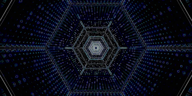 Tunel Neon Hexagon Vortex VJ Loop 60fps 2:1 Univisium Screensaver