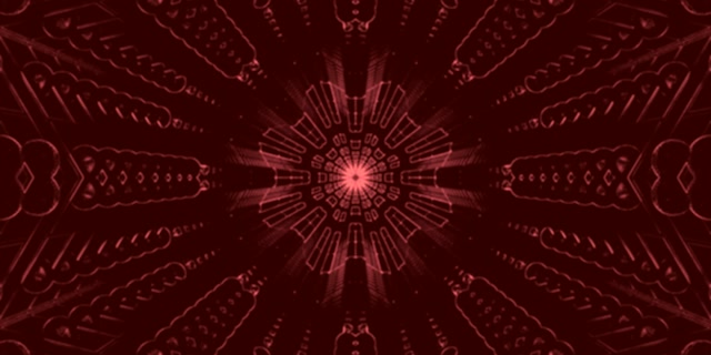 Tunel Neon Roșu Explozie Caleidoscop VJ Loop 2:1 Univisium 60fps Screensaver