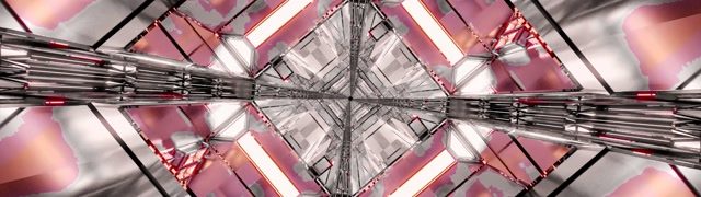 Tunel Neon Oțel Oglindă Diamant 32:9 Super Ultrawide 60fps Screensaver VJLoops