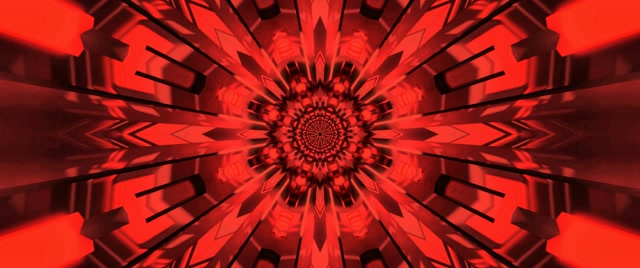 Red Fractal Kaleidoscope Neon Tunnel Vj Loop 2.39:1 Cinemascope 60fps Screensaver