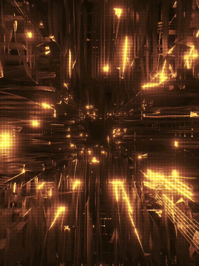 Golden Light Tunnel VJ Loop 3:4 iPad Portrait 60fps Neon Screensaver