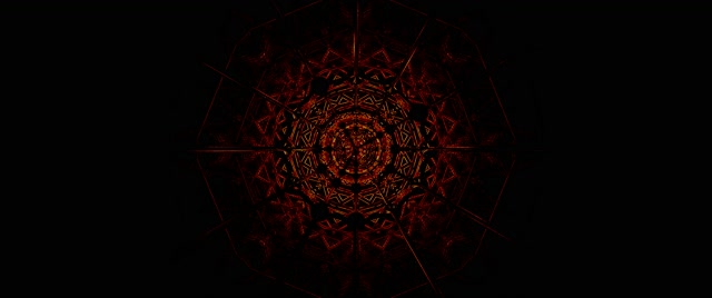 Red Fractal Mandala Neon Tunnel VJ Loop 2.39:1 Cinemascope 60fps Screensaver