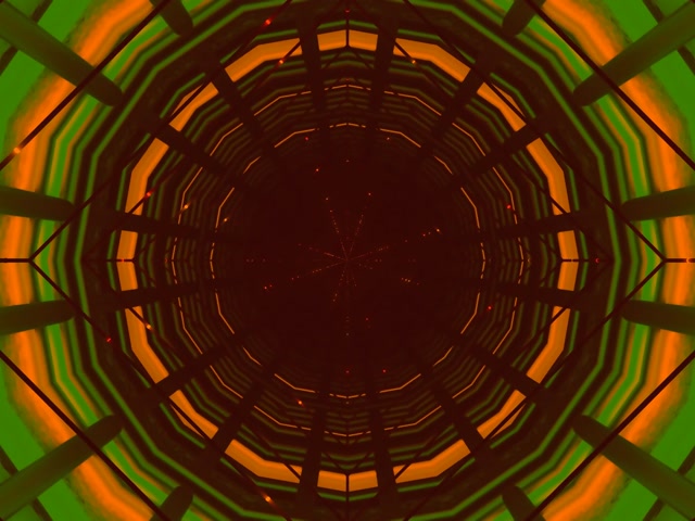 Neon Tunnel Green Orange Grid Vortex VJ Loop 4:3 Classic 60fps Screensaver
