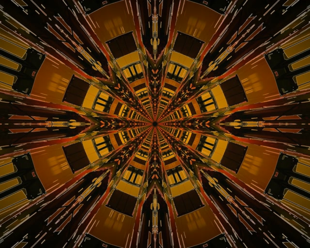 Vj loop Neon Tunnel Golden Star Burst 5:4 industrial 60fps screensaver