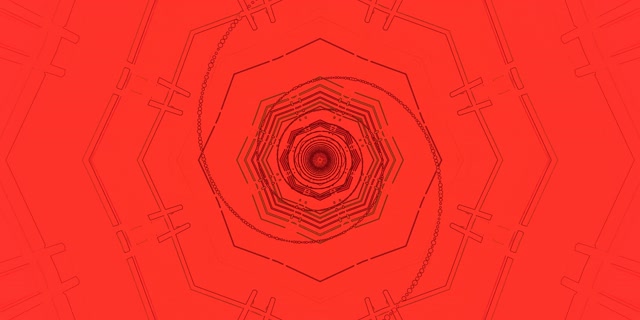 Red Neon Tunnel Octagon Vortex Vj Loop 2:1 Univisium 60fps Screensaver