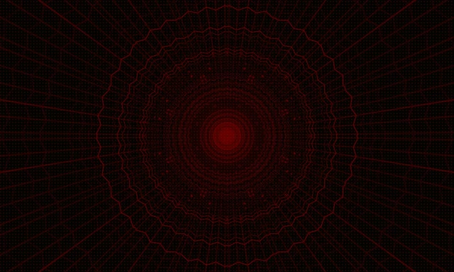 Red Neon Tunnel Polygon Vortex VJ Loop 5:3 Wide 60fps Screensaver