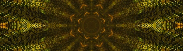 Golden Fractal Kaleidoscope Neon Tunnel Vj Loop 32:9 Super Ultrawide 60fps Screensaver