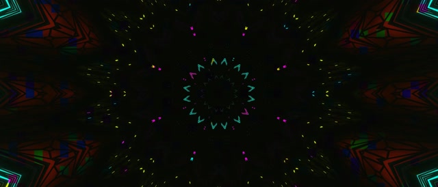 Неоновый Туннель Фрактальный Калейдоскоп Звезда VJ Loop 21:9 Ultrawide 60fps Заставка