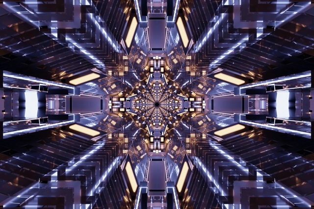 Неоновый туннель фрактальный калейдоскоп VJ Loop 3:2 Surface 60fps Screensaver