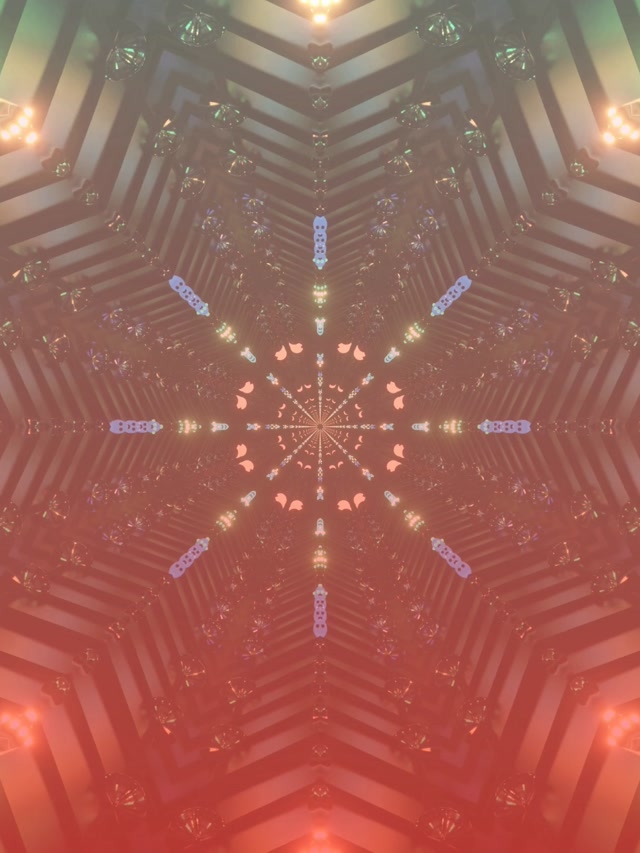 Неоновый туннель розовая калейдоскоп VJ Loop 3:4 iPad Portrait 60fps Screensaver