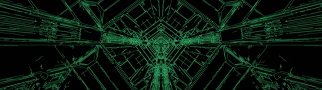 Зеленый неоновый туннель заставка 32:9 супер сверхширокий 60fps VJ Loop