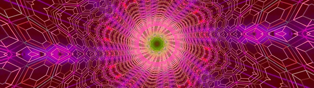 Неоновый туннель фрактальный калейдоскоп VjLoops 32:9 супер сверхширокий 60fps заставка