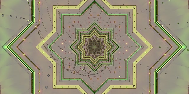 Неоновый Туннель Зеленая Звезда Заставка 2:1 Univisium 60fps VJ Loop PC