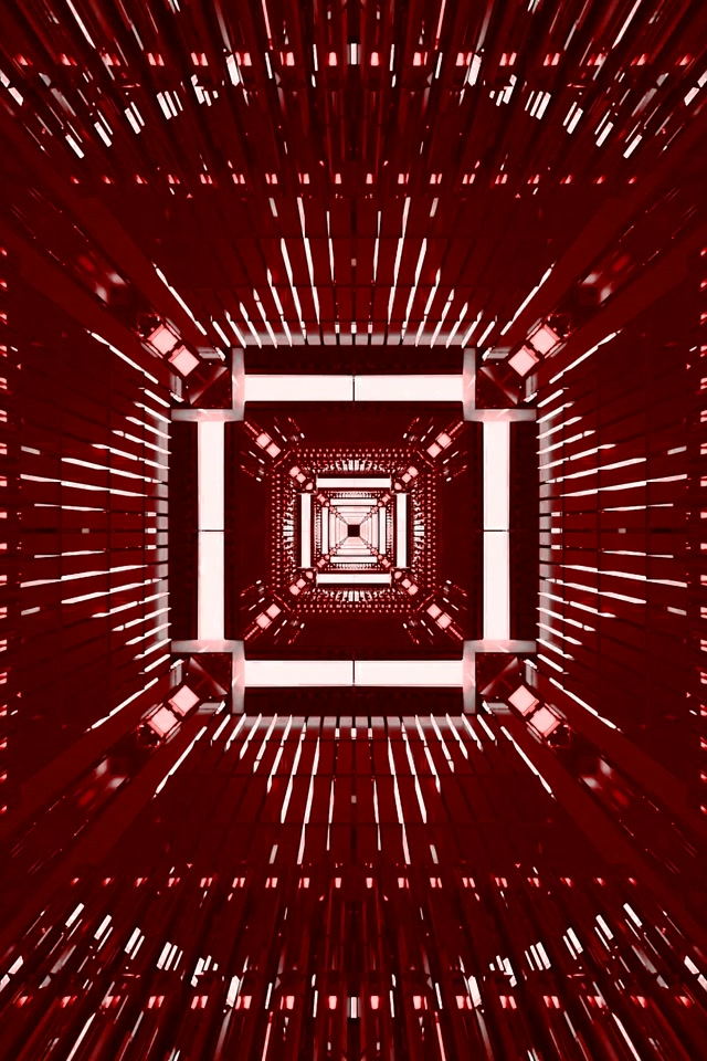 Красный неоновый туннель VJ Loop | светящийся квадратный вихрь | 2:3 фото портрет 60fps заставка