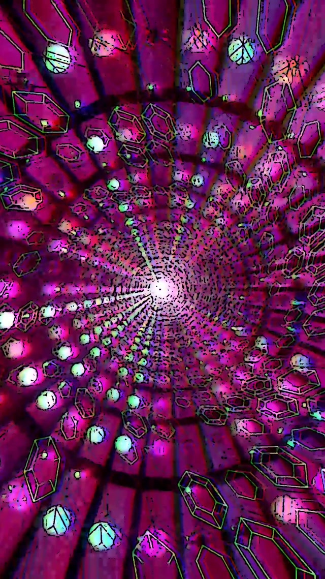 Неоновый Туннель Розовый Кристалл Заставка 60fps 9:16 Reels Vj Loop