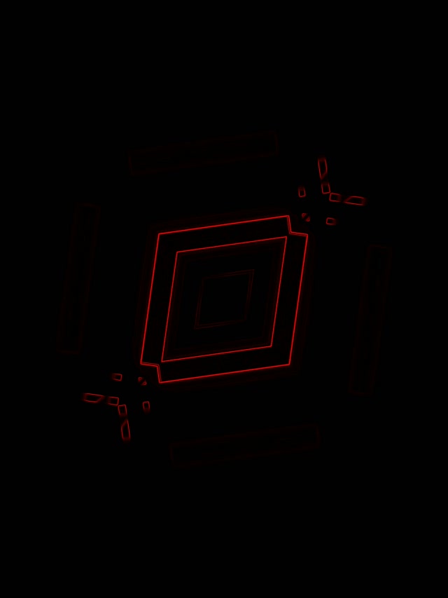 Красный неоновый туннель вращающийся квадратный вихрь VJ Loop 60fps заставка 3:4 iPad портрет