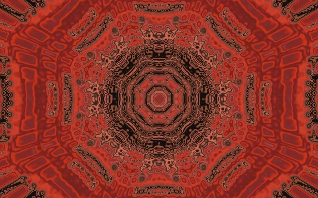 Červený Neon Tunel Mandala Šetrič Obrazovky 60fps 16:10 MacBook VJ Loop