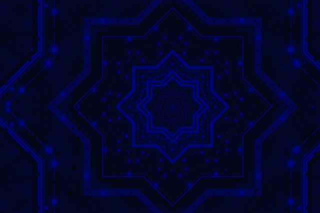 Neonový Tunel Modrá Hviezda Mandala 3:2 Surface 60fps Šetrič Obrazovky VJ Loop