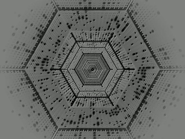 Sivý Hexagon Neon Tunel Šetrič Obrazovky 4:3 Klasický 60fps VJ Loop PC