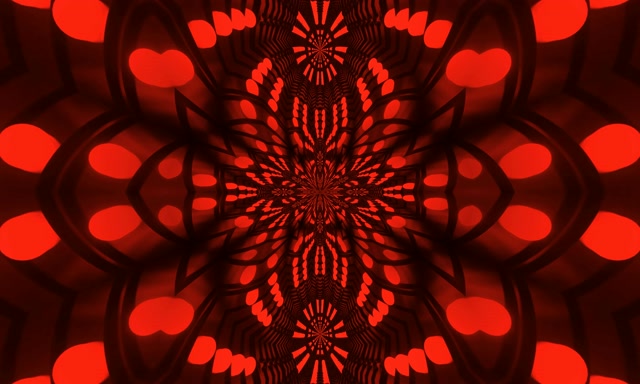 Vj loop Neon Tunnel Red Fractal Kaleidoscope Burst 5:3 Wide 60fps Screensaver