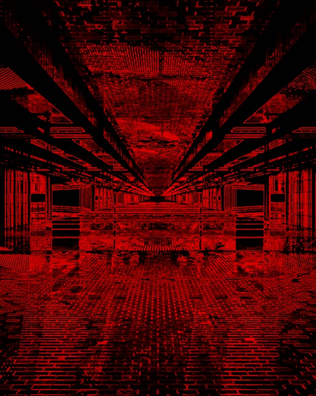 Red Brick Neon Tunnel Vj Loop 4:5 Instagram 60fps Screensaver