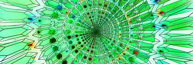 Zelený Neon Tunel Šetrič Obrazovky 3:1 Triple Wide 60fps VJ Loop PC Laptop