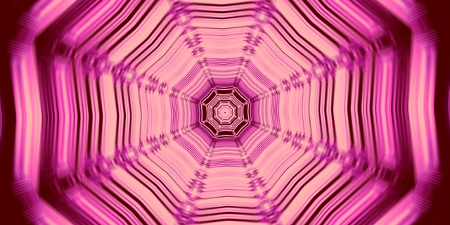 Neon Tunnel Pink Octagon Vortex Vj Loop 2:1 Univisium 60fps Screensaver