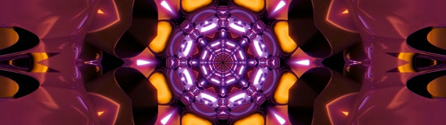 Fialový Neon Tunel Kaleidoskop Šetrič Obrazovky 32:9 Super Ultrawide 60fps Vj Loop