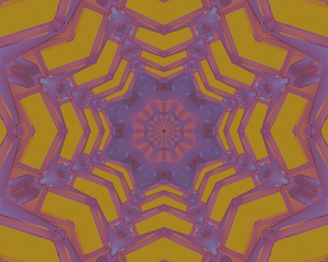 Fialovo Zlatý Neónový Tunel Kaleidoskop 5:4 industrial 60fps Šetrič Obrazovky VJLoops