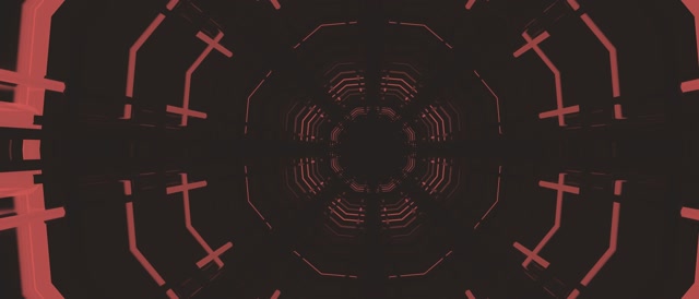 Red Neon Tunnel Octagon Vortex VJ Loop 21:9 Ultrawide 60fps Screensaver
