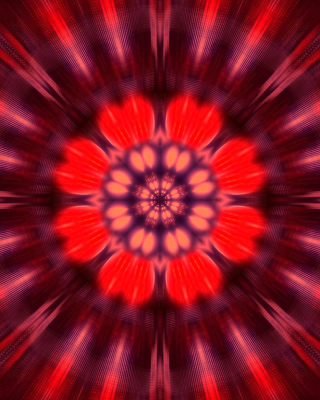 Neon Tunnel Red Fractal Kaleidoscope Bloom Vj Loop 4:5 Instagram 60fps Screensaver
