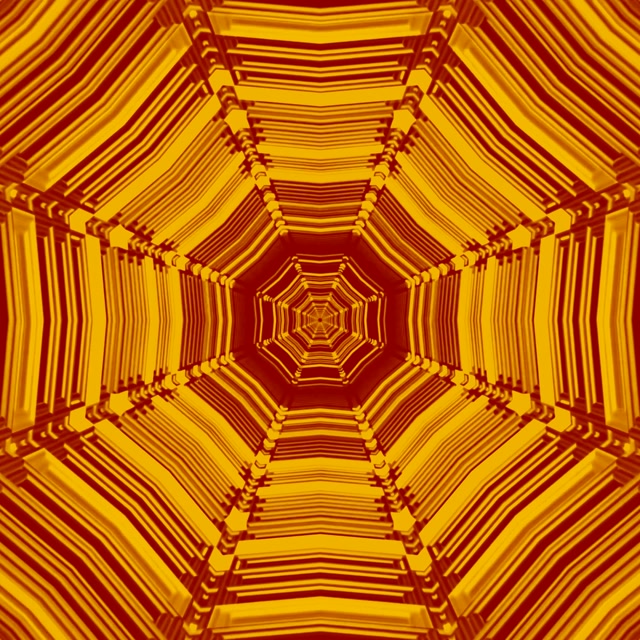 Neon Tunnel Amber Octagon Vortex | 1:1 Square 60fps Screensaver Vj Loop
