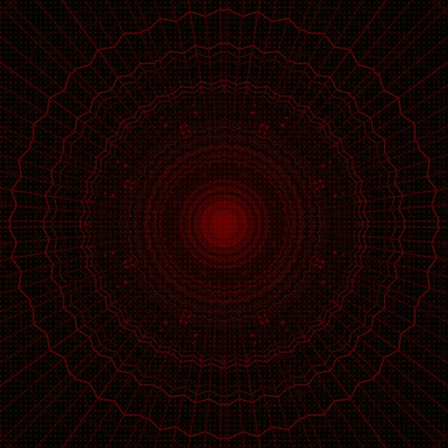Red Neon Tunnel Vj Loop Rippling Rings 1:1 Square 60fps Screensaver
