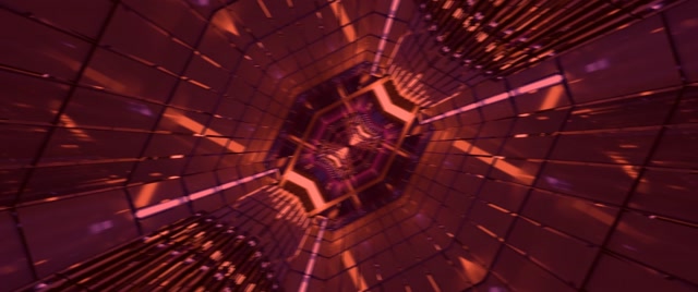 Neon Tunnel Hexagon Grid Vortex VJ Loop 2.39:1 Cinemascope 60fps Screensaver